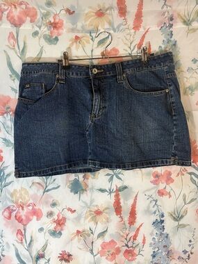 Vintage Denim Mini Skirt in Classic Blue